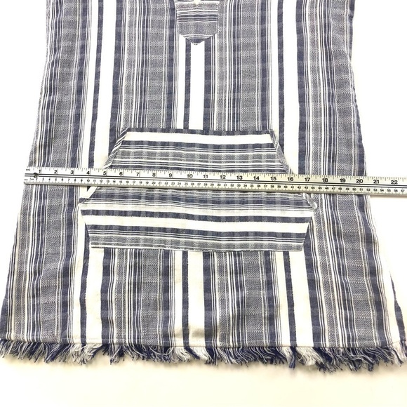 Tommy Bahama navy white tunic beach dress Small-Medium fringe - Picture 6 of 8